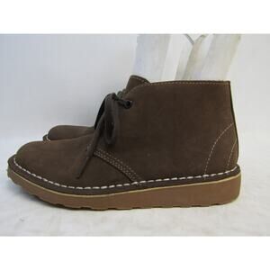LL Bean Womens Size 7.5 M Brown Suede Lace Up Ankle Fashion Boots Bootie